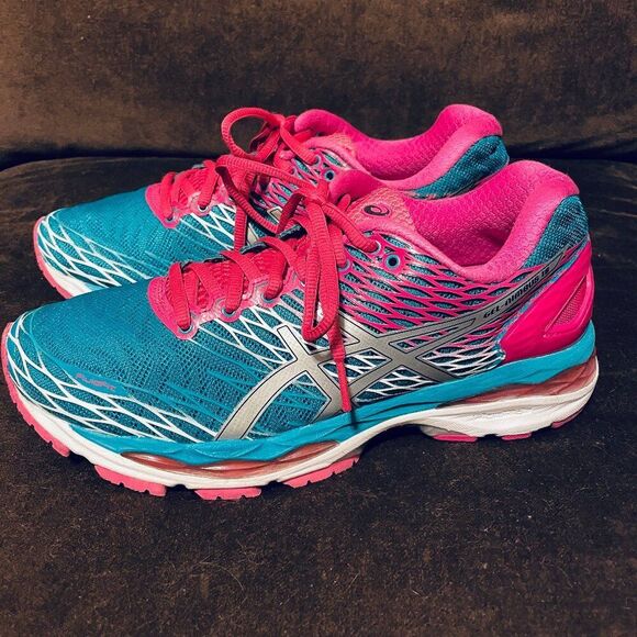 Mint Condition ASICS GEL NIMBUS 18 Womens US Pink Turquoise 8.5 US Medium 40 EUR - Picture 4 of 14
